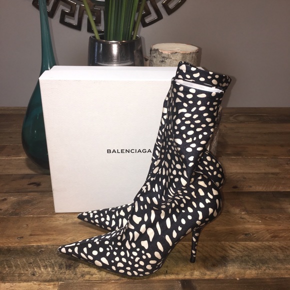 Balenciaga Shoes - New Balenciaga Printed Spandex Sock Knife Booties